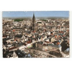 STRASBOURG: place kléber et cathédrale vue aérienne 10X15 - très bon état