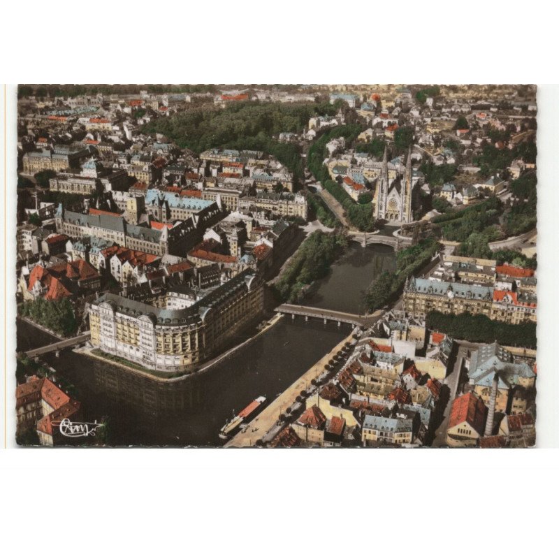 STRASBOURG: l'esca et l'église saint-paul vue aérienne 10X15 - très bon état