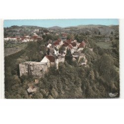 LA PETITE-PIERRE: la ruine du château et le vieux bourg vue aérienne 10X15 - très bon état