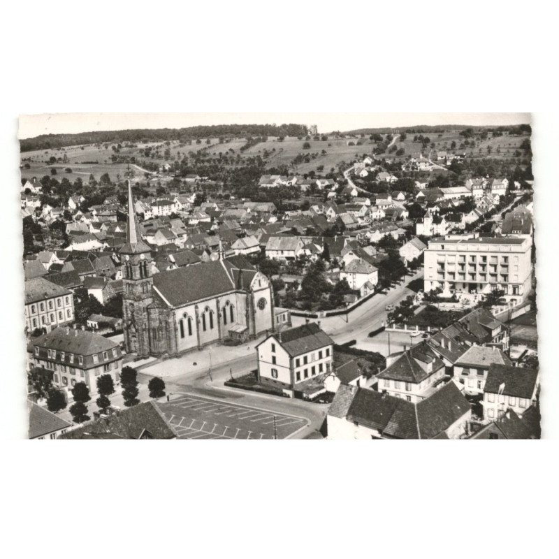 NIEDERBRONN-les-BAINS: centre ville vue aérienne 10X15 - très bon état
