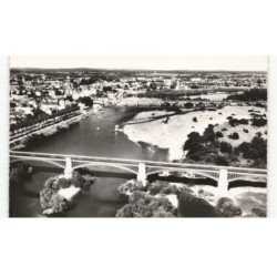 NEVERS: la loir à nvers, pont du chemin de fer et pont de loire vue aérienne 10x15 - très bon état