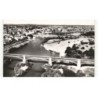 NEVERS: la loir à nvers, pont du chemin de fer et pont de loire vue aérienne 10x15 - très bon état