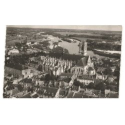 NEVERS: cathédrale panorama sur le val de loire vue aérienne 10x15 - très bon état