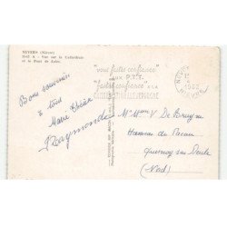 NEVERS: vue sur la cathédrale et le pont de loire vue aérienne 10x15 - très bon état