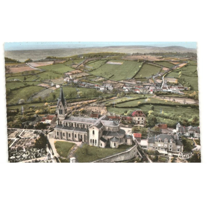 LORMES: vue générale vue aérienne 10x15 - très bon état