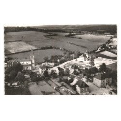 MONTSAUCHE: l'église l'école la mairie vue aérienne 10x15 - très bon état