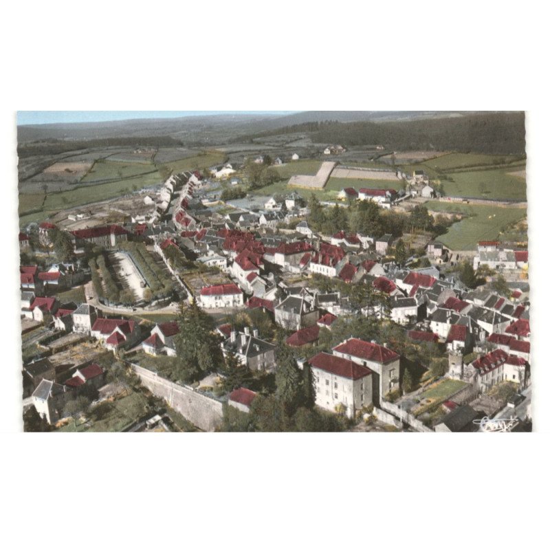 LORMES: vue générale vue aérienne 10x15 - très bon état