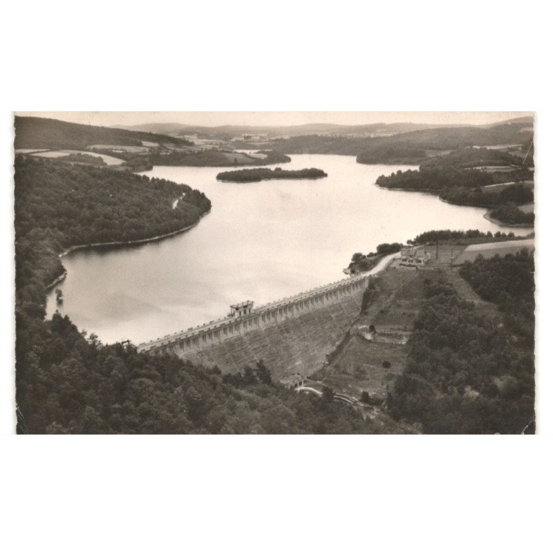 environs de LORMES: barrage du bois de chaumeçon vue aérienne 10x15 - très bon état
