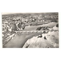 NEVERS: le pont routier sur la loire vue aérienne 10x15 - très bon état