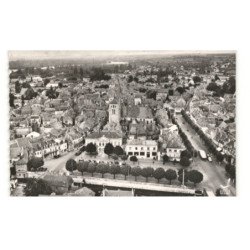 COSNE-sur-LOIRE: boulevard de la république et place de l'hôtel de ville vue aérienne 10x15 - très bon état