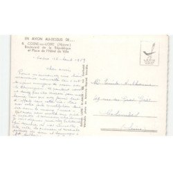 COSNE-sur-LOIRE: boulevard de la république et place de l'hôtel de ville vue aérienne 10x15 - très bon état