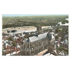 NEVERS: la cathédrale saint-cyr vue aérienne 10x15 - très bon état