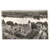 COSNE-sur-LOIRE: église saint-agnan au fond le loire et la petite loire vue aérienne 10x15 - très bon état