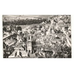 CLAMECY: vue générale, la collègiale saint-martin vue aérienne 10x15 - très bon état