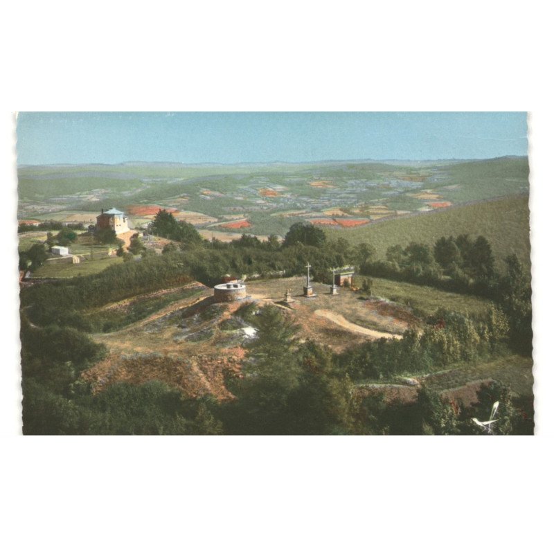 CHATEAU-CHINON: le calvaire et le poste météorologique vue aérienne 10x15 - très bon état