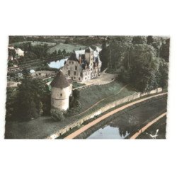 CHATILLON-en-BAZOIS: vue panoramique, le canal du nivernais, le château vue aérienne 10x15 - très bon état