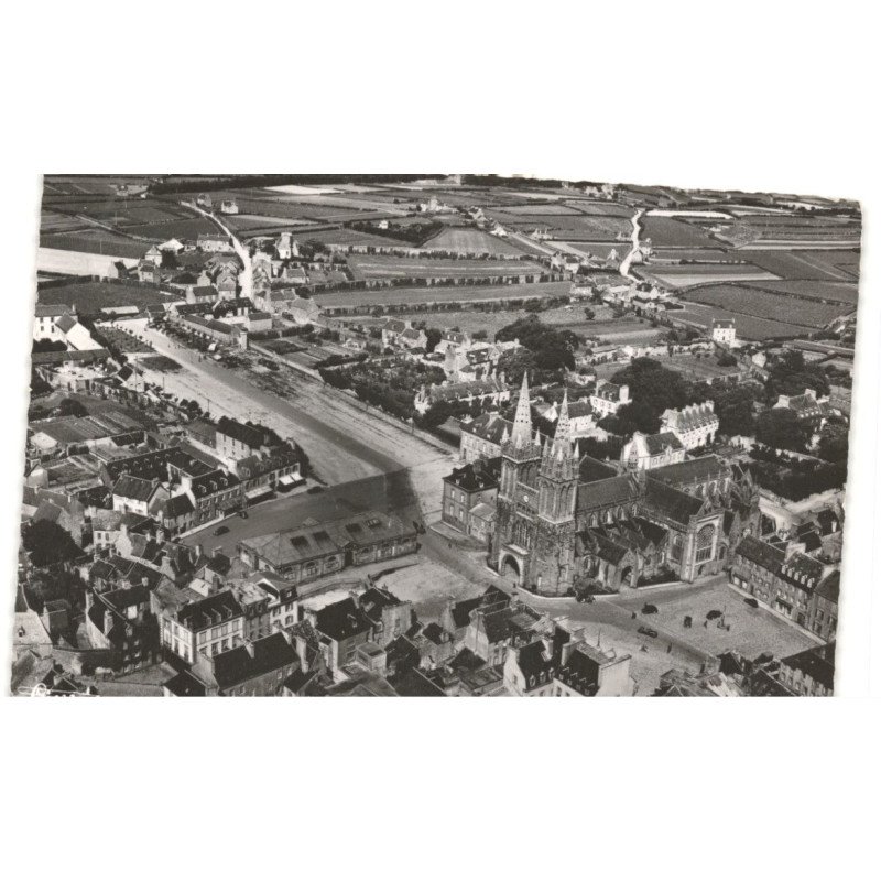 SAINT-POL-de-LEON: la basilique notre-dame de l'annonciation vue aérienne 10x15 - très bon état