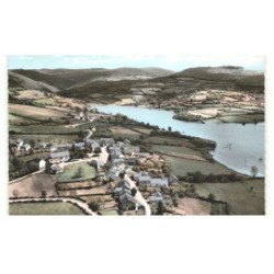 CHAUMARD: le village et le lac de pannecière vue aérienne 10x15 - très bon état
