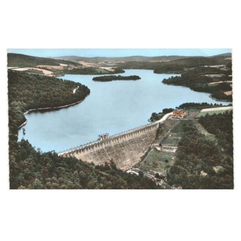 CHAUMECON: le barrage du bois vue aérienne 10x15 - très bon état