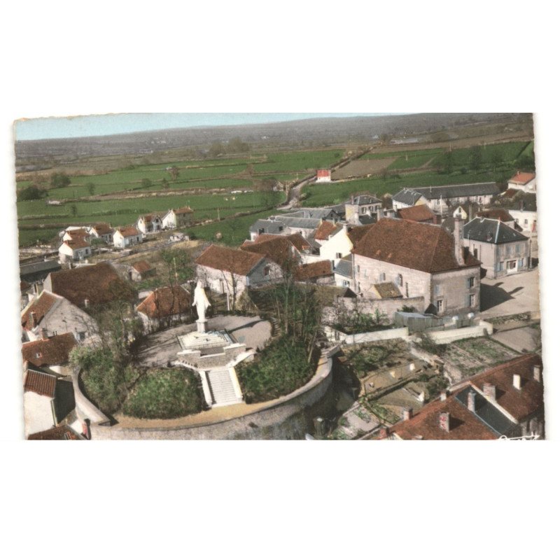 CERCY-la-TOUR: la tour et notre-dame du nivernais vue aérienne 10x15 - très bon état