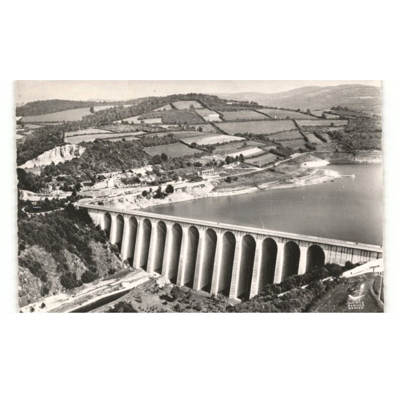 PANNECIERE: chaumard, barrage, la digue vue aérienne 10x15 - très bon état