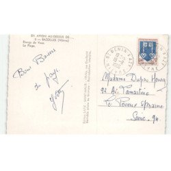 BAZOLLES: etangs de vaux, la plage vue aérienne 10x15 - très bon état