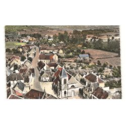 BILLY-sur-OISY: l'église et la grande rue vue aérienne 10x15 - très bon état