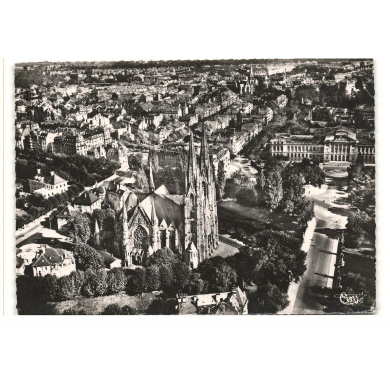 STRASBOURG: l'église saint-paul et l'université vue aérienne 10X15 - très bon état