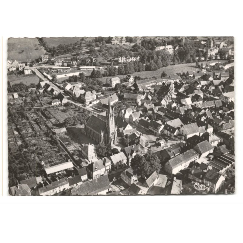 INGWILLER: église catholique et nenenberg vue aérienne 10X15 - très bon état