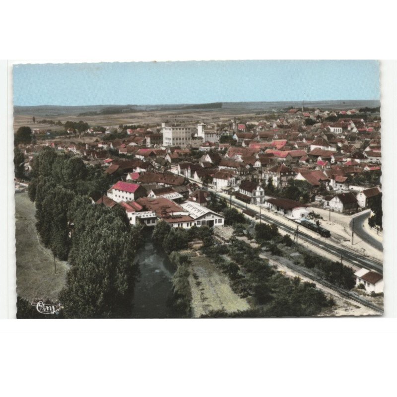 HOCHFELDEN: le quartier de la gare, la zorn vue aérienne 10X15 - très bon état
