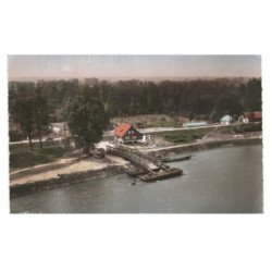 DRUSENHEIM: portière embarcation pont bateaux et restaurant "au plaisir du rhin" vue aérienne 10X15 - très bon état