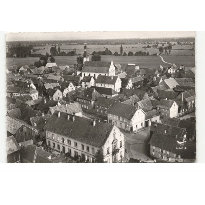 EBERSHEIM: la mairie et les écoles vue aérienne 10X15 - trsè bon état