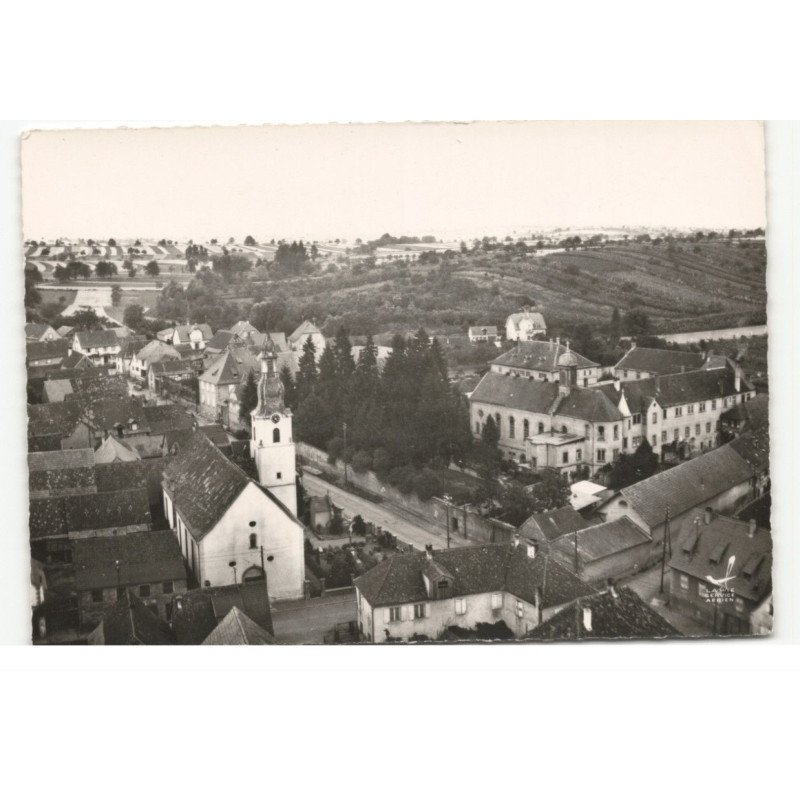 ERGERSHEIM: l'église et le monastère des trappistines vue aérienne 10X15 - trsè bon état