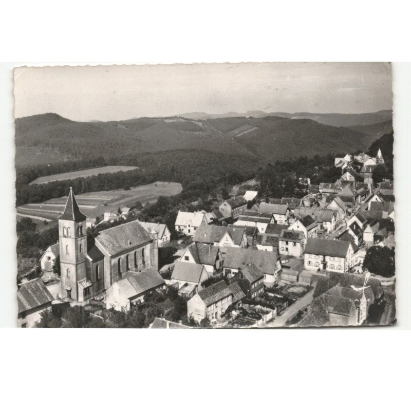 LICHTENBERG: l'église et vue générale vue aérienne 10X15 - très bon état