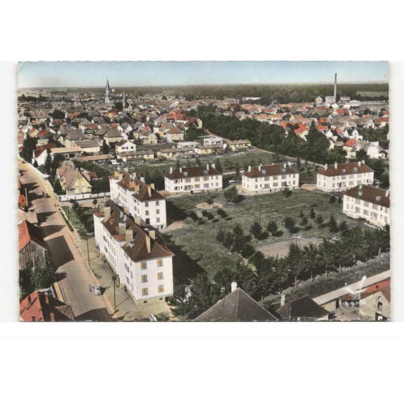 ERSTEIN: les H.L.M. vue aérienne 10X15 - très bon état