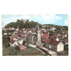 LICHTENBERG: l'église et le château vue aérienne 10X15 - très bon état