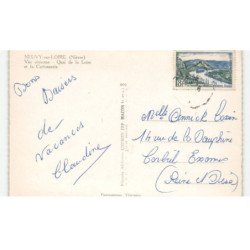 NEUVY-sur-LOIRE: quai de la loire et la cartonnerie vue aérienne 10x15 - très bon état