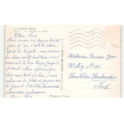 LA MACHINE: bourg vue aérienne 10x15 - très bon état timbre arraché