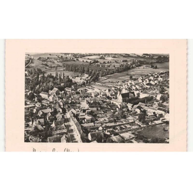 NEUVY-sur-LOIRE: vue générale et la rue jean-jaurès vue aérienne 10x15 - très bon état