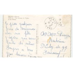 MENOU: l'église et du château vue aérienne 10x15 - très bon état