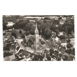 SCAER: l'église et le centre vue aérienne 10x15 - très bon état