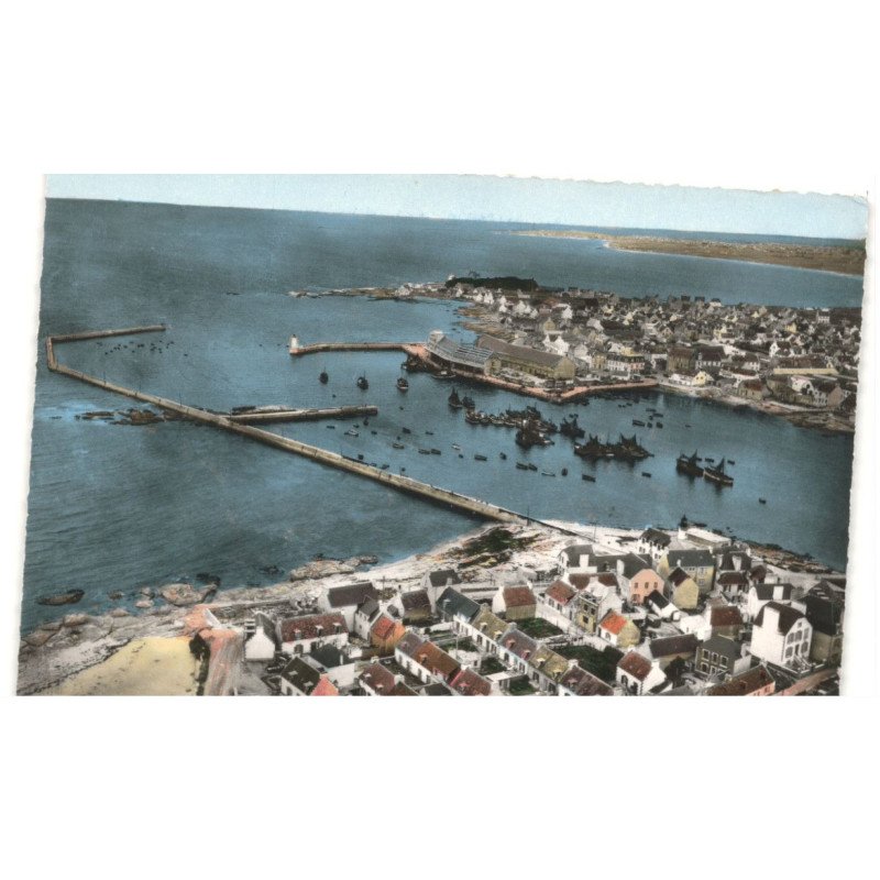 LE GUILVINEC: le port et la pointe de penmarc'h vue aérienne 10x15 - très bon état