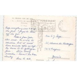 POINTE DE LA MOUSTERLIN: la plage vue aérienne 10x15 - très bon état timbre arraché