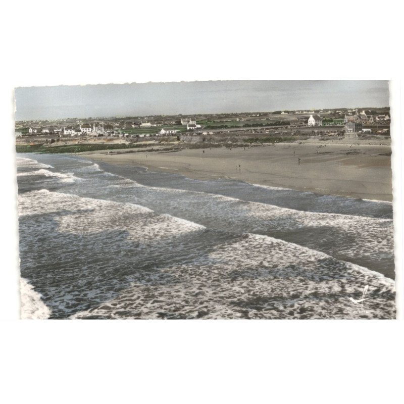 POULDREUZIC: la grande plage de penhors vue aérienne 10x15 - très bon état