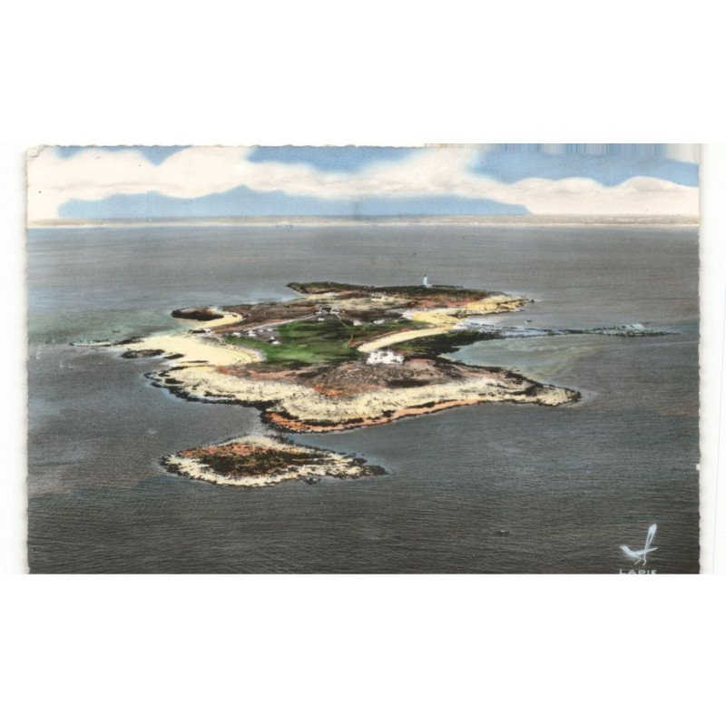ILES DES GLENANS: centre nautique vue générale de l'ile penfret vue aérienne 10x15 - très bon état