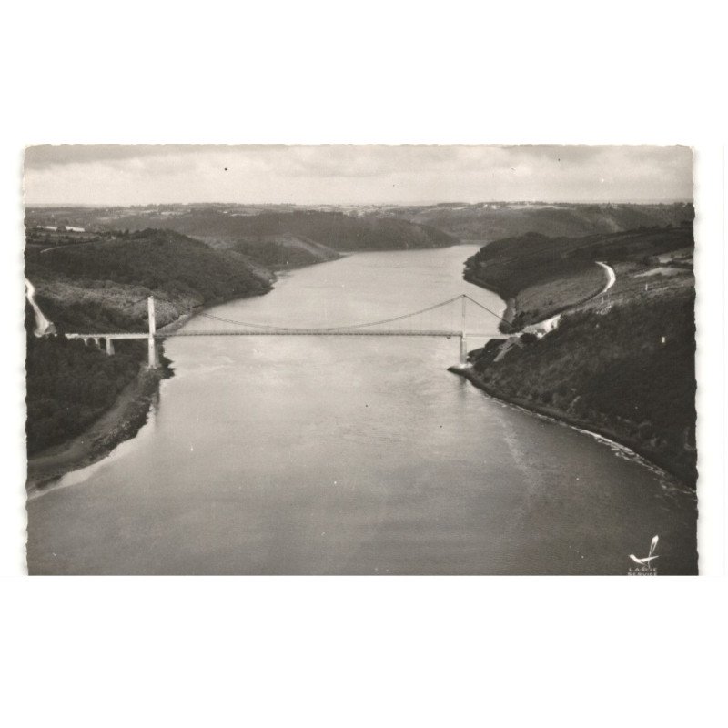 TERENEZ: presqu'il de crozon, pont de terenez et l'aulne vue aérienne 10x15 - très bon état