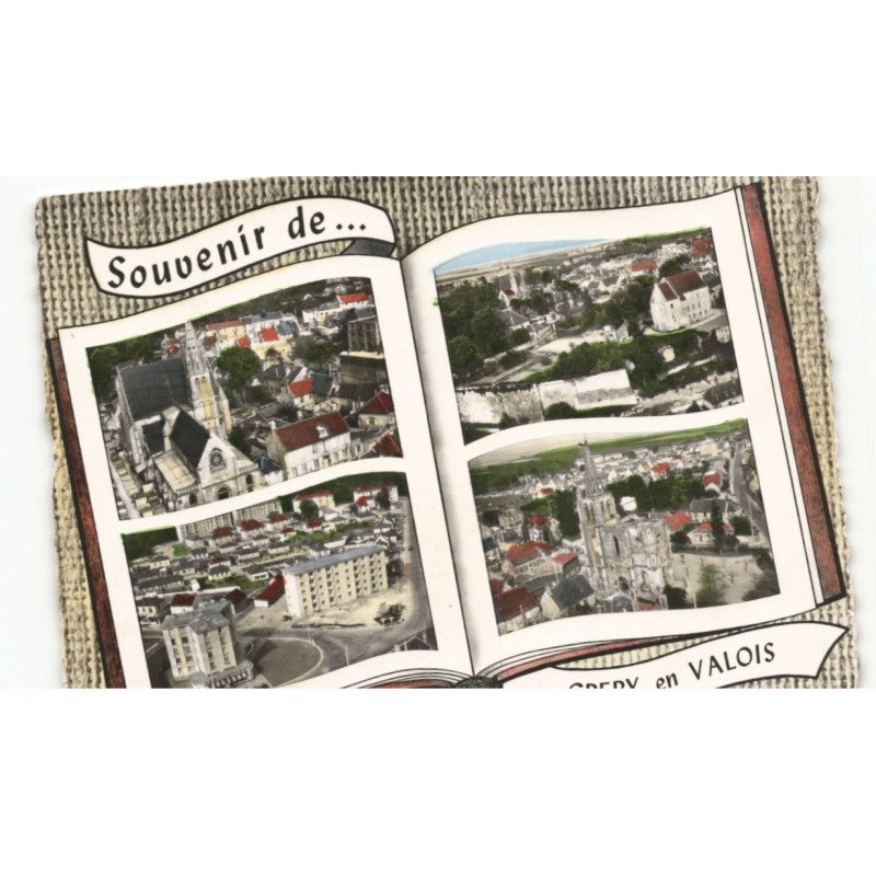 CREPY-en-VALOIS: souvenir de... vue aérienne 10x15 - très bon état