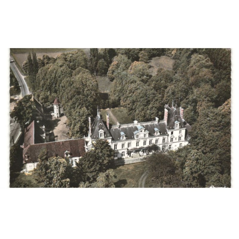 VERBERIE: château d'aramont, colonie de vacances de l'entraide coopérative vue aérienne 10x15 - très bon état