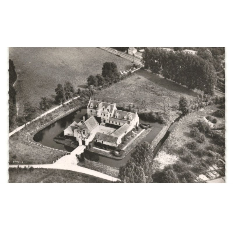 PONTARME: château de l'étang vue aérienne 10x15 - très bon état