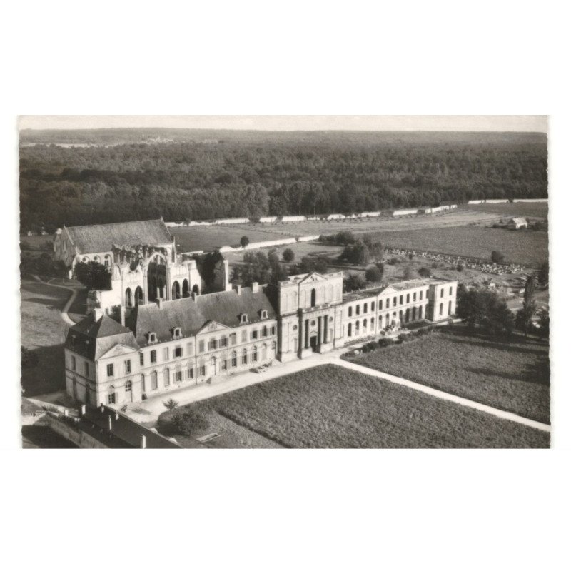 OURSCAMP: abbaye palais abbatial ruines de l'église et chapelle  vue aérienne 10x15 - très bon état